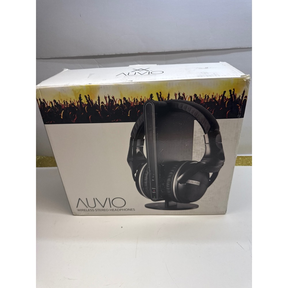 AuvioWireless StereoHeadphones Over-Ear w/ Docking StationBlack Adaptors missing